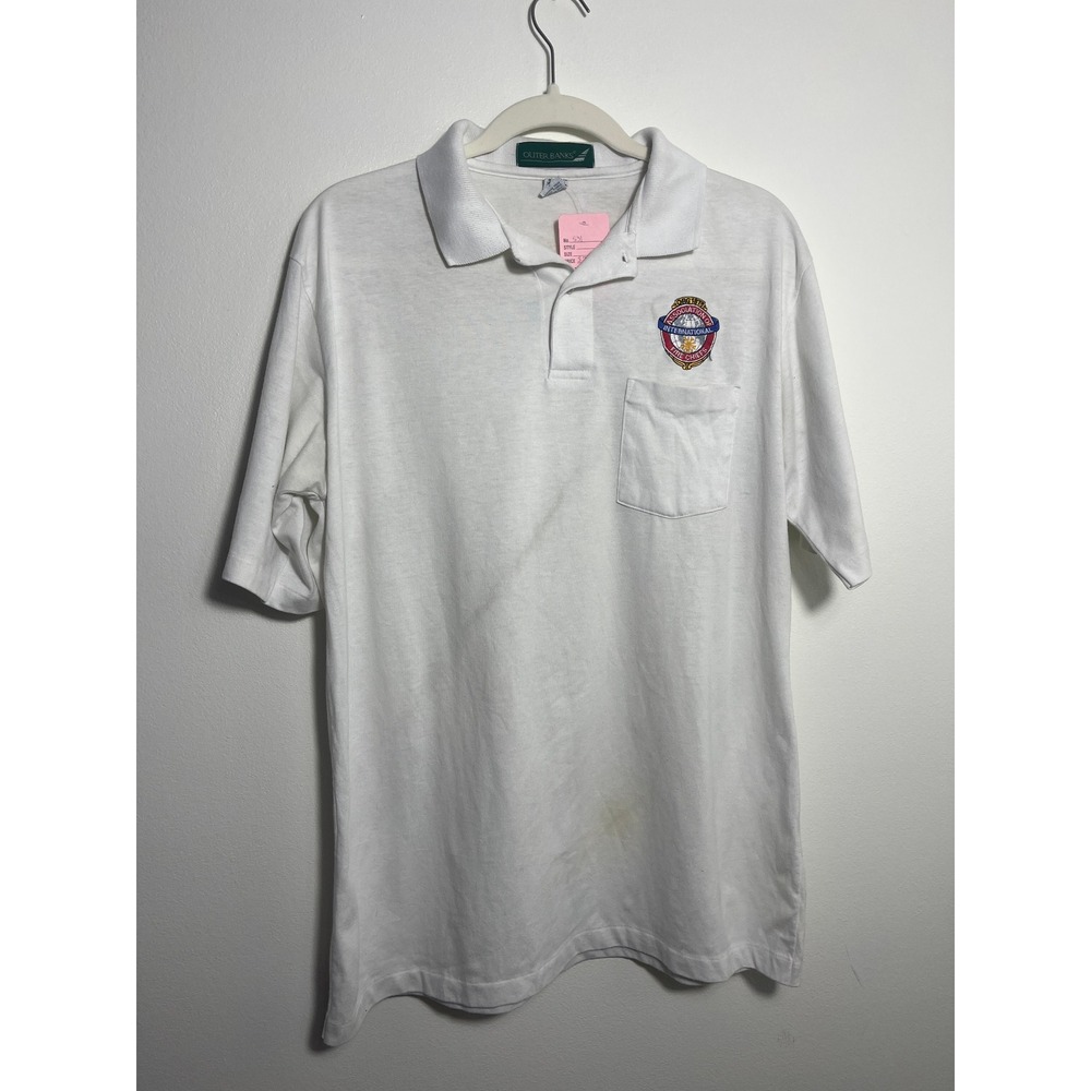 Vintage Outer Banks International Association of Fire Chiefs Polo Shirt White XL